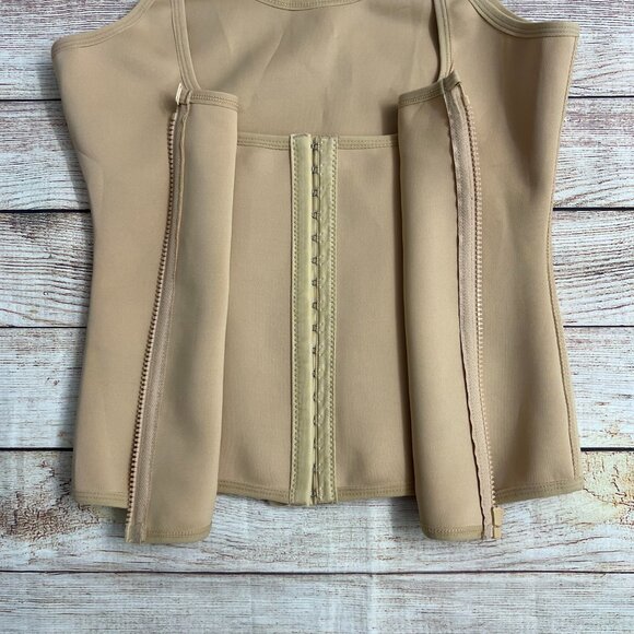 Waist Trainer Vest XL Nude Compression Zipper Shapewear Body Shaper Corset - Picture 9 of 13